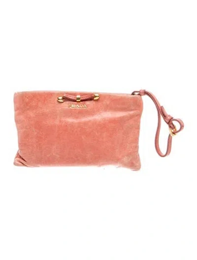 Pre-owned Prada Signature Clutch In Pink