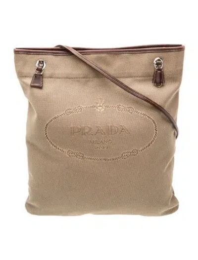 Pre-owned Prada Signature Crossbody Bag In Brown