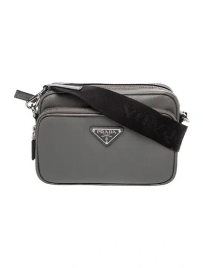 Pre-owned Prada Signature Crossbody Bag In Gray