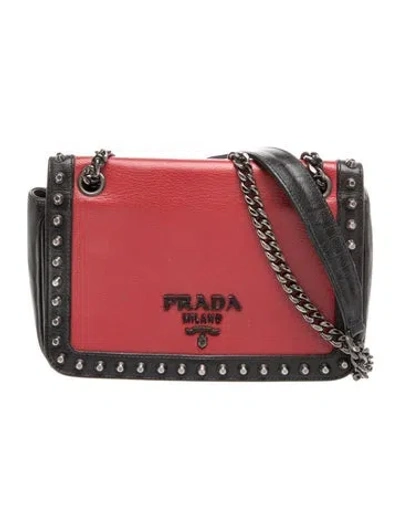Pre-owned Prada Signature Crossbody Bag In Red