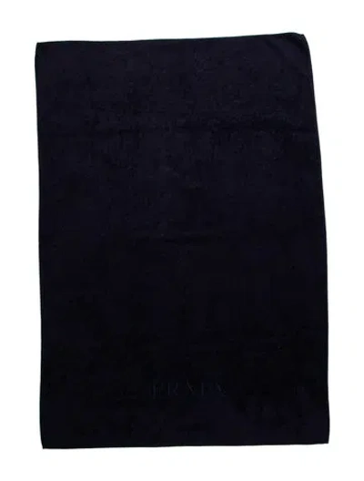 Pre-owned Prada Signature Logo Beach Towel In Blue