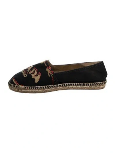Pre-owned Prada Signature Logo Canvas Espadrilles In Blue