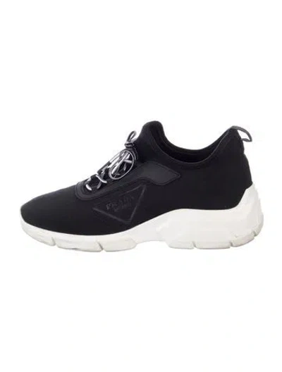 Pre-owned Prada Signature Logo Chunky Sneakers In Blue