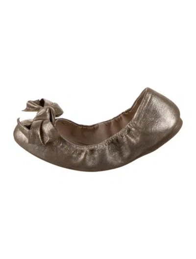 Pre-owned Prada Signature Logo Leather Ballet Flats