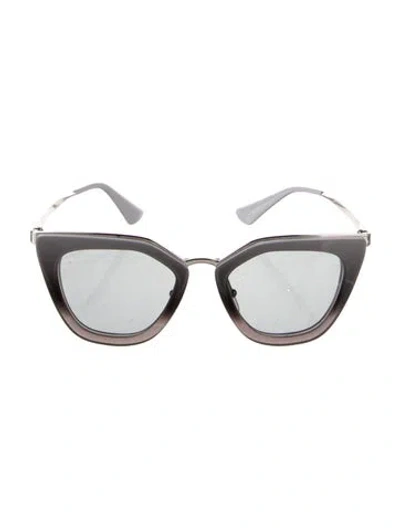 Pre-owned Prada Signature Logo Oversize Sunglasses In Gray
