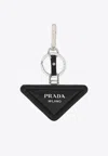 Prada Black Key Ring With Logo Women In Black