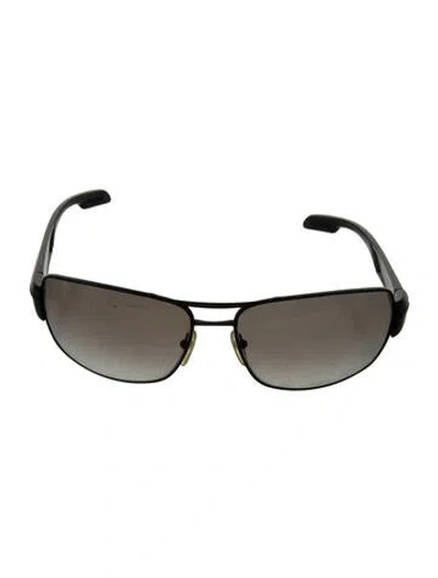 Pre-owned Prada Signature Logo Square Sunglasses In Black