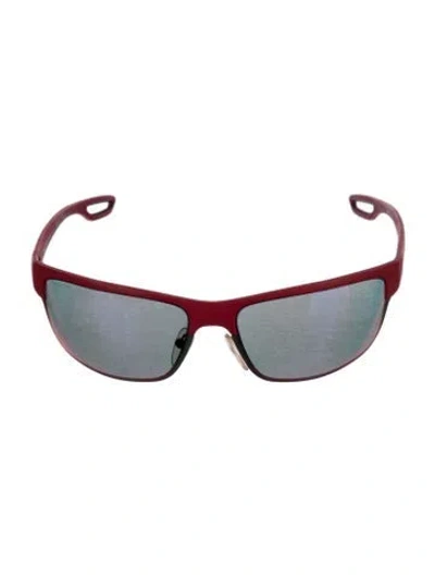 Pre-owned Prada Signature Logo Square Sunglasses In Red