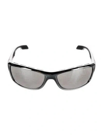 Pre-owned Prada Signature Logo Square Sunglasses In Silver