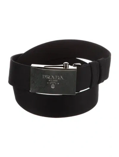 Pre-owned Prada Signature Logo Waist Belt In Black
