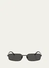 Prada Tinted Rectangle-frame Sunglasses In Black