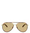 Prada Pr B57s Aviator Steel Sunglasses In Neutral