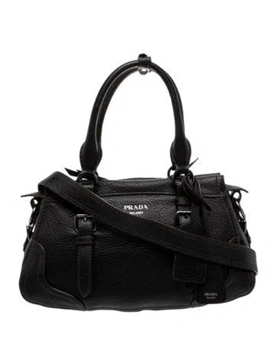 Pre-owned Prada Signature Top Handle Bag Large 2025 In Black