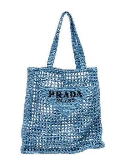 Pre-owned Prada Signature Tote In Blue