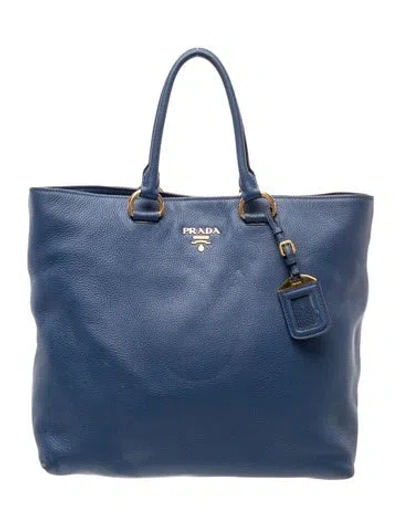Pre-owned Prada Signature Tote In Blue