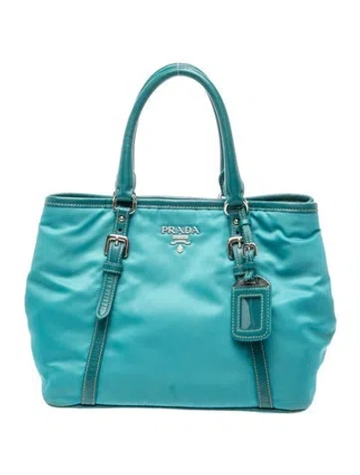 Pre-owned Prada Signature Tote In Blue