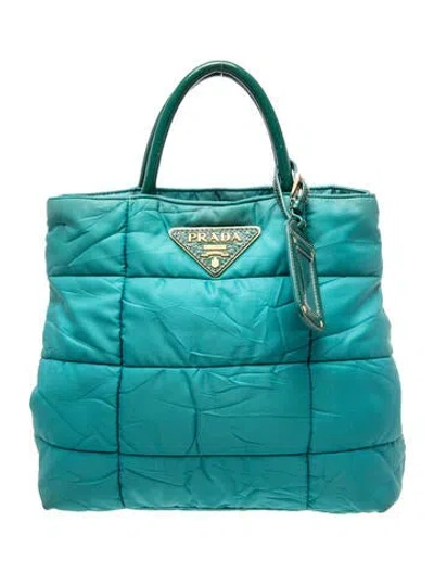 Pre-owned Prada Signature Tote In Blue