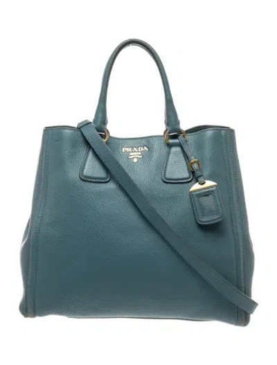 Pre-owned Prada Signature Tote In Blue