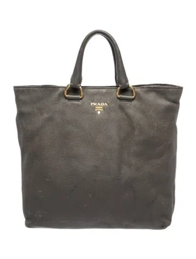 Pre-owned Prada Signature Tote In Gray