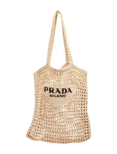 Pre-owned Prada Signature Tote In Neutral