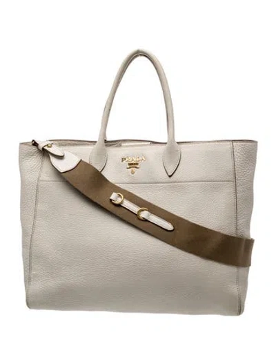 Pre-owned Prada Signature Tote In Neutral