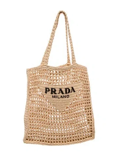 Pre-owned Prada Signature Tote In Neutral