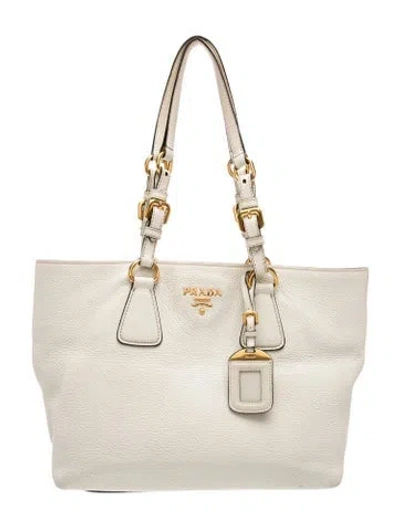 Pre-owned Prada Signature Tote In Neutral