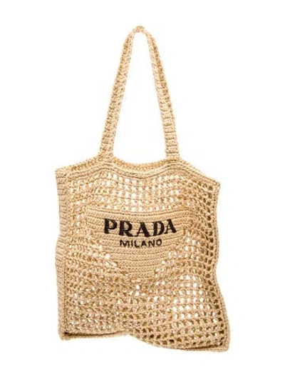 Pre-owned Prada Signature Tote In Neutral