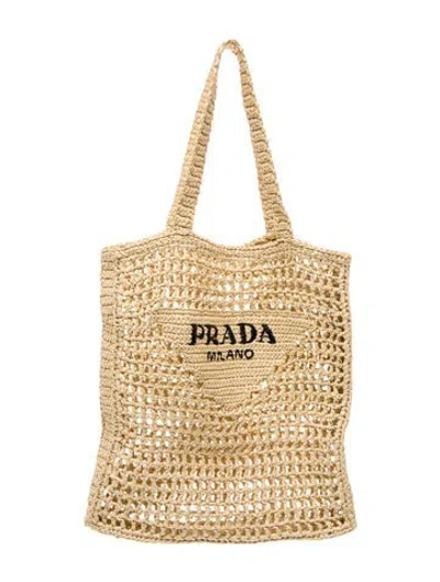 Pre-owned Prada Signature Tote In Neutral