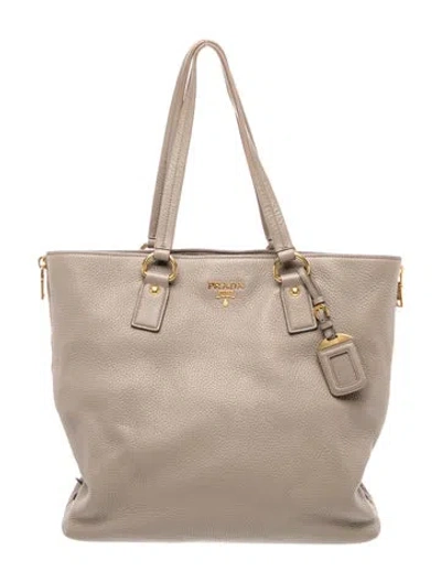 Pre-owned Prada Signature Tote In Neutral