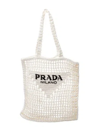 Pre-owned Prada Signature Tote In White
