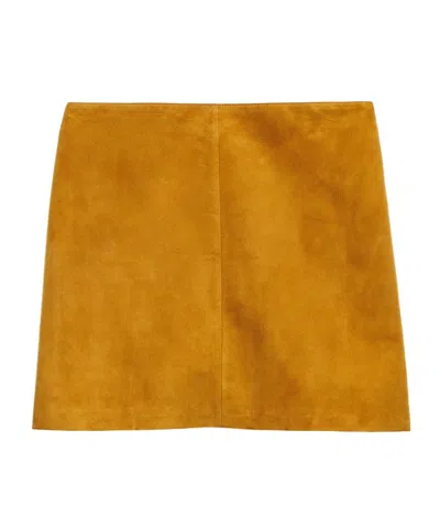 Prada Silhouette Miniskirt In Mustard