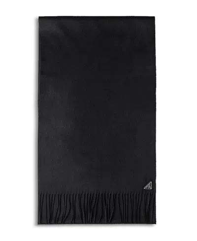Prada Silk And Cashmere Scarf In Black