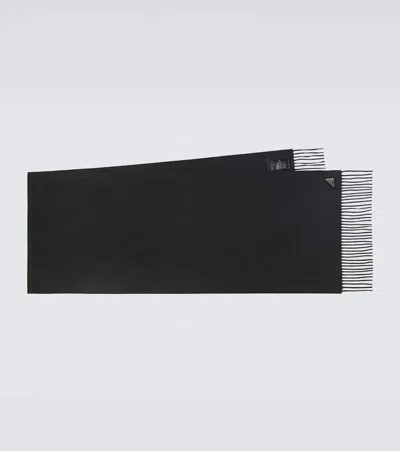 Prada Silk And Cashmere Scarf In Black