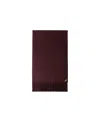 Prada Mens Burgundy Logo-plaque Fringed-trim Silk And Cashmere-blend Scarf In Burgundy