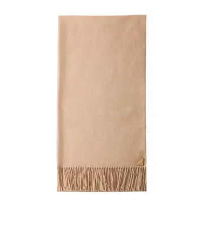 Prada Silk And Cashmere Scarf In Brown