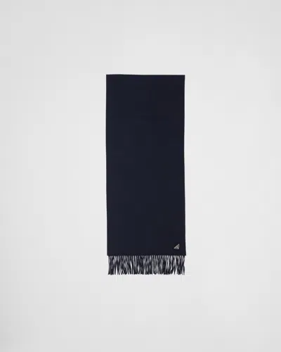 Prada Cashmere Scarf In Navy