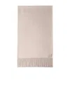 Prada Silk And Cashmere Scarf With Fringed Edges In Pink