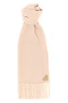 Prada Silk And Cashmere Scarf In Neutral