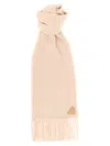 Prada Sciarpa In Seta E Cashmere In White