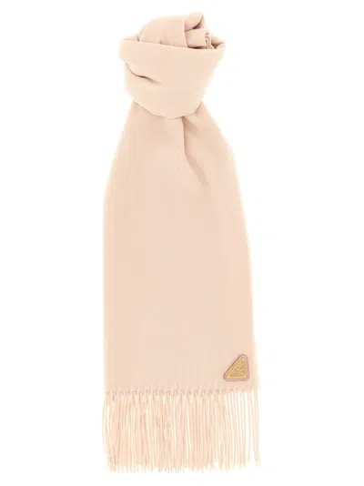 Prada Silk And Cashmere Scarf In Pink