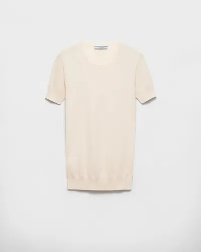 PRADA RUNDHALSPULLOVER AUS SEIDE UND BAUMWOLLE