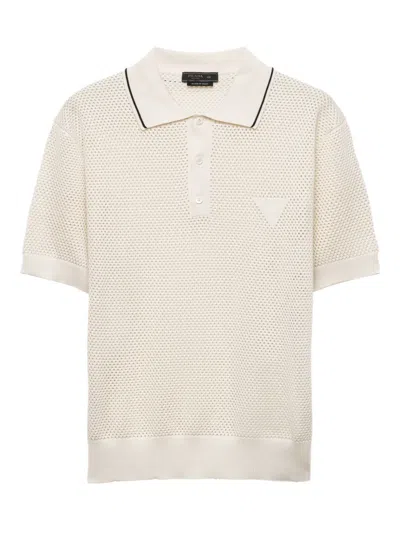 PRADA SILK AND COTTON POLO SHIRT