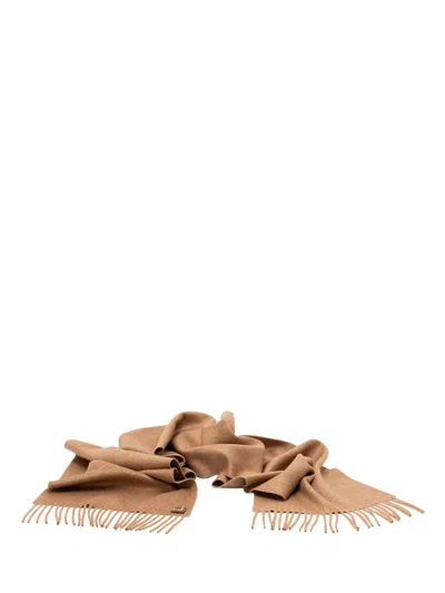 Prada Silk And Wool Scarf In Beige