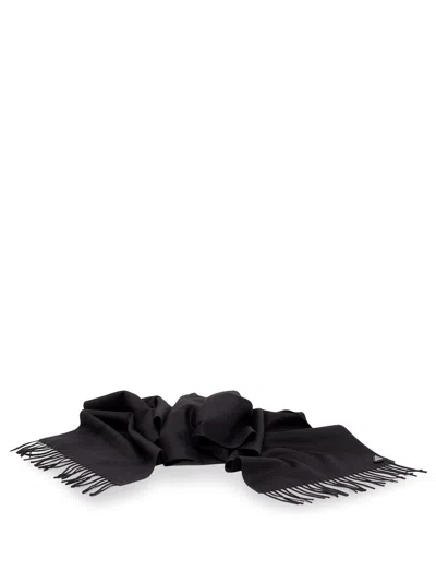 Prada Silk And Wool Scarf In Black