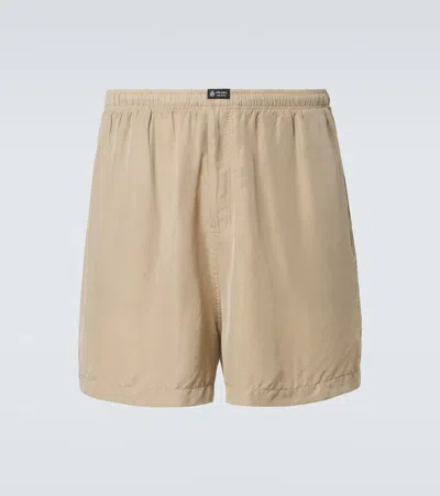 Prada Silk Bermuda Shorts In White