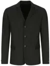 Prada Structured Silk Blazer With Notch Lapel In Schwarz