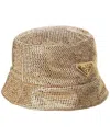 Prada Silk-blend Bucket Hat In Gold