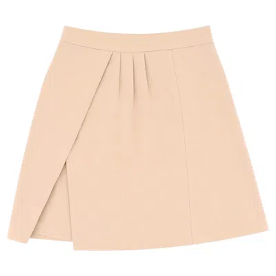 Pre-owned Prada Silk Blend Mini Wrap Skirt In Orange