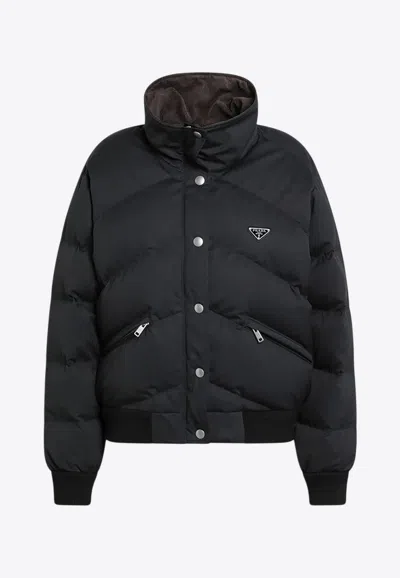 PRADA SILK-BLEND PADDED DOWN JACKET